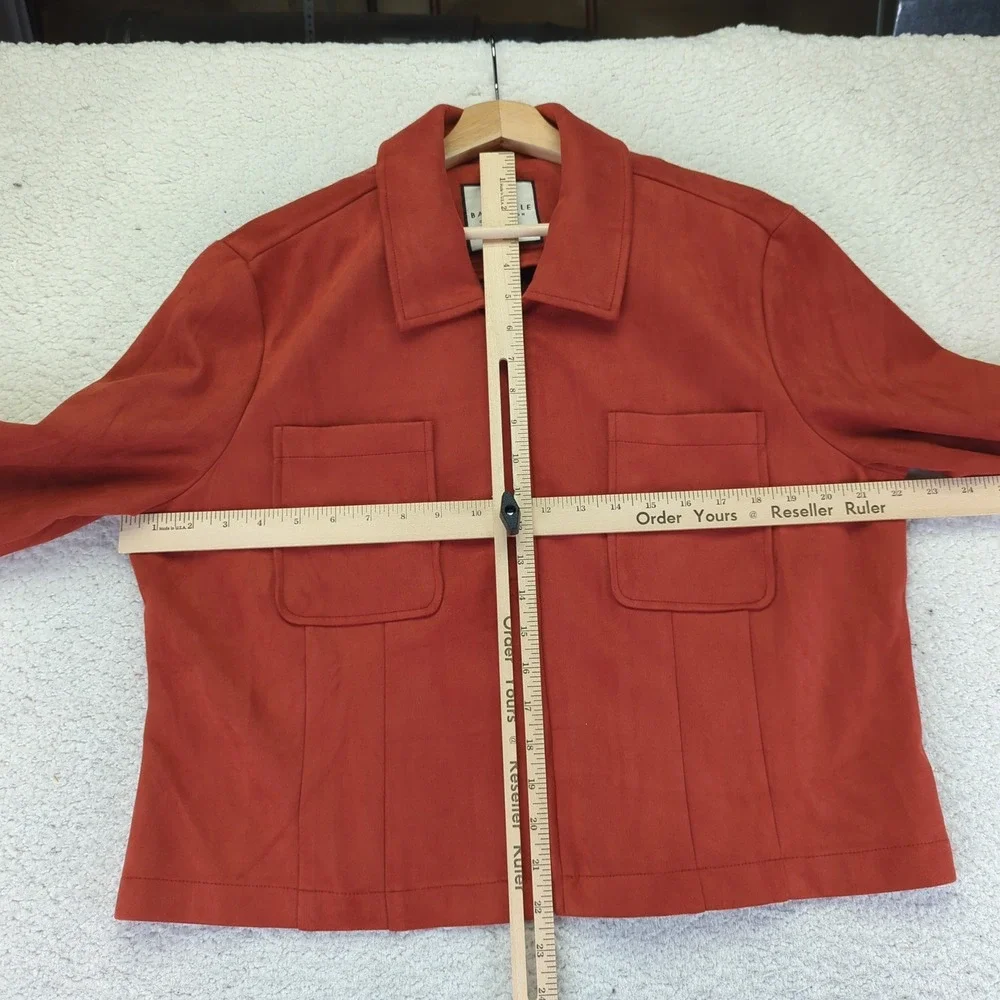 BAGATELLE Women's Rust Red Faux‎ Suede Zip Front Jacket XL Casual - Picture 6 of 10